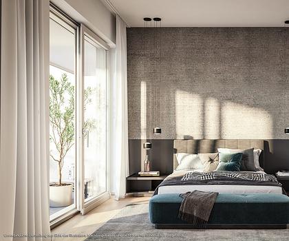 3-Zi.-Eck-Whg. mit 2 Bädern, offener Küche und umlaufendem Balkon