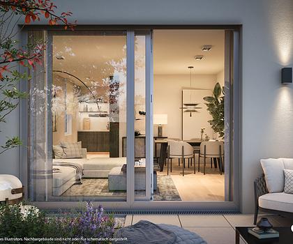 Platz für die Familie! 4-Zi-Eck-Whg. mit 2 Terrassen, 2 Bädern davon 1 en suite u. offener Küche