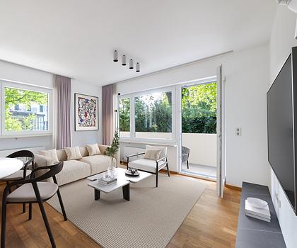 Geschmackvolle 2-Zimmer-Wohnung mit zweiseitigem Balkon in grüner Bestlage