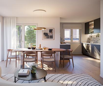 Neubau: Raffiniert geschnittene 2-Zimmer-Gartenwohnung mit zauberhaftem Süd-West-Privatgarten