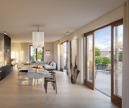 Neubau: Exquisites Penthouse mit 5 Zimmern, Haus-im-Haus-Charakter und 3 Terrassen