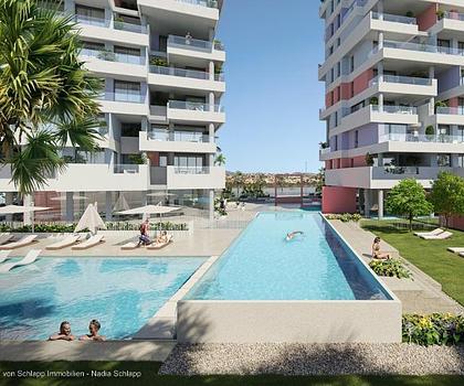 Erleben Sie luxuriöses Wohnen in Calpe: Neubau Appartment - 1 SZ mit Meerblick und Einbauküche