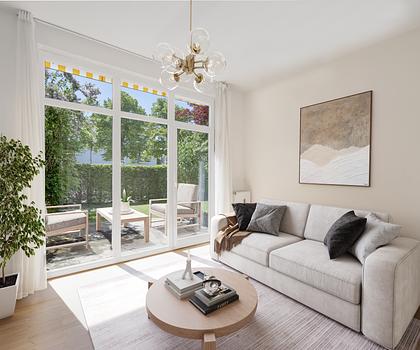 Ideal geschnittene, helle 3-Zimmer-Wohnung mit sonnigem Privatgarten