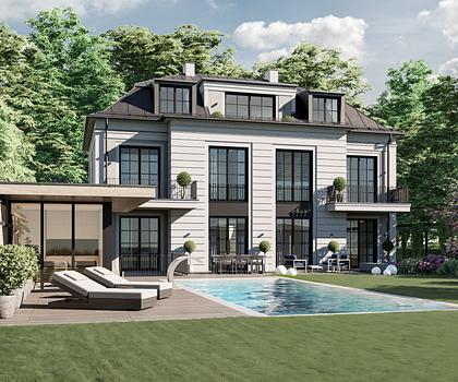 Exzellente Villenlage nahe dem Isarhochufer: 1.661 m² grosses Baugrundstück mit Villenentwurf