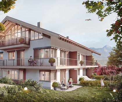 Schliersee-Neuhaus: Attraktive 3 Zimmer-Landhaus-Wohnung im Obergeschoss in mit Bergpanoramablick