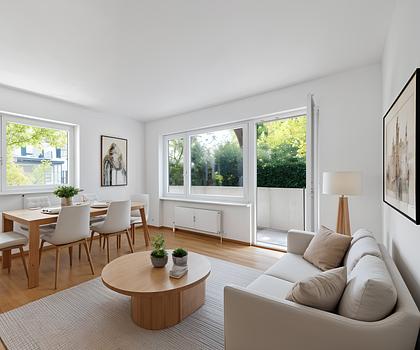 Geschmackvolle 2-Zimmer-Wohnung mit zweiseitigem Balkon in grüner Bestlage