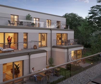 Neubau: Klar geschnittene 2-Zimmer-Gartenwohnung mit Terrasse und zauberhaftem Süd-West-Privatgarten