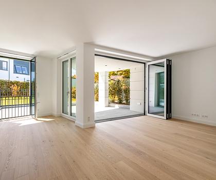 Exklusive Gartenwohnung mit Gäste- und Relaxflächen in fertiggestelltem Stadtpalais