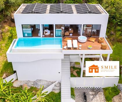 Thailand! Koh Samui! Erstbezug! Sehr anspruchsvolle, energieautarke 195 m² Villa mit 180° Meerblick