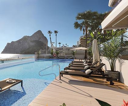 Wohnungen mit 2 Schlafzimmern, 2 Bädern, Klimaanlage, Fußbodenheizung in Bädern, Kfz-Stellplatz und Meerblick in erster Linie am Strand