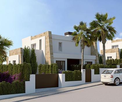 Elegante Doppelhaushälften mit 3 Schlafzimmern, 2 Bädern, Klimaanlage und Privatpool in einer wunderschönen Golfanlage