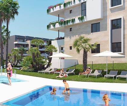 Appartements mit 3 Schlafzimmern in wunderschöner Anlage mit Gemeinschaftspools und Whirlpools nur 800 m vom Strand