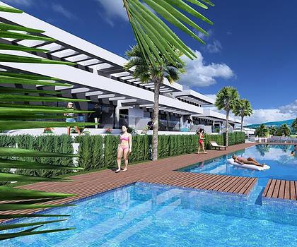 Erdgeschoss-Wohnungen mit 2 Schlafzimmern, 2 Bädern, Kfz-Stellplatz und Gemeinschaftspool in wunderschöner Golfanlage