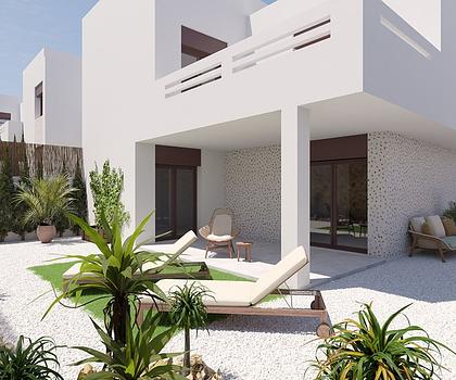 Erdgeschoss-Appartements mit 2 Schlafzimmern 2 Bädern, privatem Garten und Gemeinschaftspool in sehr schöner Golfanlage