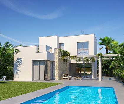 Exklusive Villen mit 3 Schlafzimmern, 3 Bädern, Gäste-WC, Kfz-Stellplatz und Privatpool in einer sehr schönen Golfanlage