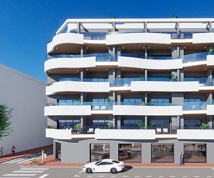 Penthouse-Wohnungen mit 2 Schlafzimmern, 2 Bädern, Dachterrasse und Gemeinschaftspool nur ca. 250 m vom Strand von Los Locos