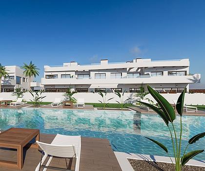 Penthouse-Wohnungen mit 2 Schlafzimmern, 2 Bädern, Dachterrrasse, Meerblick und Gemeinschaftspool neben dem Golfplatz von La Serena Golf