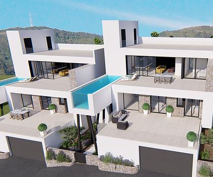 Großzügige und exklusive Villen mit 3 Schlafzimmern, 3 Bädern, Gäste-WC, Infinity-Pool, Garage/Keller und Meerblick