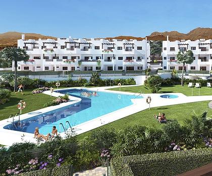 Komfortable Wohnungen mit 2 Schlafzimmern, Tiefgaragenstellplatz und Gemeinschaftspool nur 600 m vom Strand