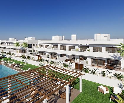 Penthouse-Wohnungen mit 3 Schlafzimmern, 2 Bädern, Dachterrrasse, Meerblick und Gemeinschaftspool neben dem Golfplatz von La Serena Golf