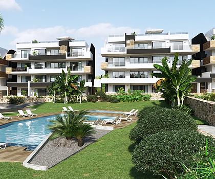 Appartements mit 2 Schlafzimmern und 2 Bädern in abgeschlossener Anlage mit Gemeinschaftspool, Fitnessraum, Sauna und Jacuzzi