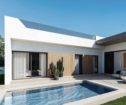 Villen mit 3 Schlafzimmern, 2 Bädern, Dachterrasse, Vorinstallation Klimaanlage, Kfz-Stellplatz und optionalem Privatpool