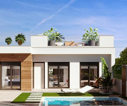 Ebenerdiges Haus mit Meerblick und guter Lage mit Pool