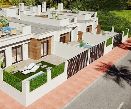 Ebenerdiges Haus mit Meerblick und guter Lage mit Pool