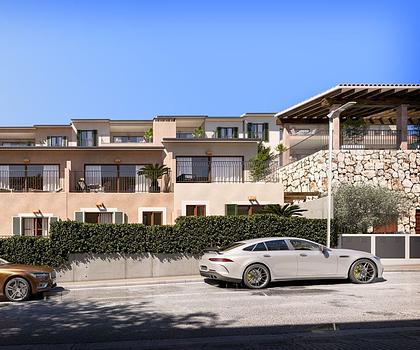 Reihenhäuser mit 2 Schlafzimmern, 2 Bädern, Klimaanlage, Gemeinschaftspool, Tiefgaragenstellplatz und Meerblick