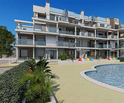 Appartements mit 2 Schlafzimmern, 2 Bädern und Gemeinschaftspool nur 200 m vom Strand