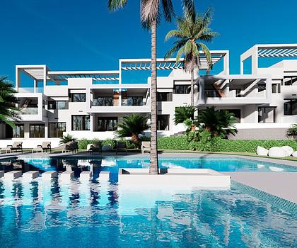 Exklusive Erdgeschoss-Wohnungen mit 3 Schlafzimmern, 2 Bädern und Gemeinschaftspool