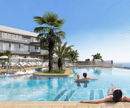 Fantastische Wohnungen mit 2 Schlafzimmern, 1 - 3 Badezimmern, Klimaanlage, Tiefgaragenstellplatz, Gemeinschaftspool und Meerblick