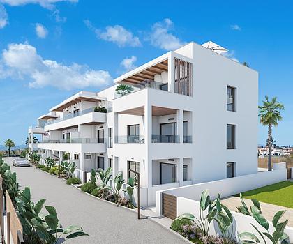 Penthouse-Wohnungen mit 3 Schlafzimmern, 2 Bädern, Dachterrasse, Gemeinschaftspool und Meerblick direkt am Golfplatz von La Serena Golf