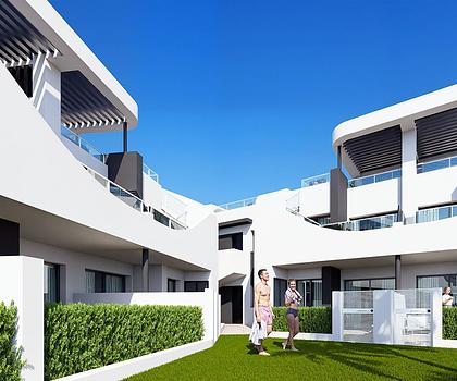 Erdgeschoss-Wohnungen mit 3 Schlafzimmern, 2 Bädern, Kfz-Stellplatz und Gemeinschaftspool