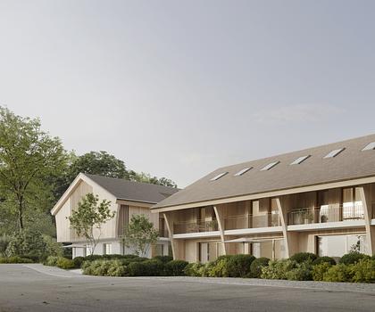 Neubau: Chalet trifft Purismus: Familiengerechtes Eckhaus mit attraktiver Ausstattung zum Erstbezug