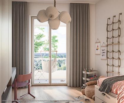 3-Zi.-Eck-Whg. mit 2 Bädern, offener Küche und umlaufendem Balkon