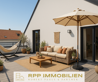 Neubau: 3-Zimmer Dachterrassentraum mit Westausrichtung - Fertigstellung erfolgt