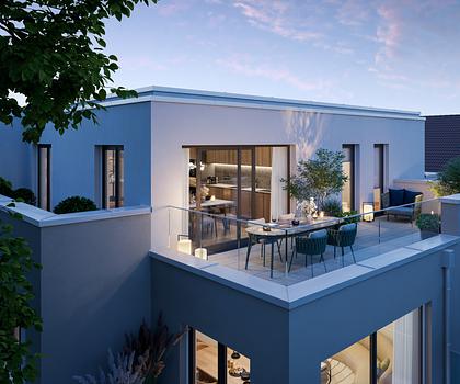 Neubau: Hochklassiges Penthouse mit 5 Zimmern, 4 Dachterrassen und privatem Liftzugang