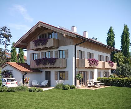 VORANKÜNDIGUNG
Attraktive Landhausvillen-Hälfte mit Panoramabergblick
- Schliersee-Neuhaus