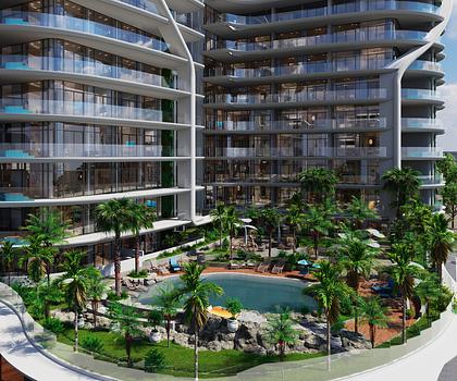 Dubailand, 2 BR mit Pool  + Study