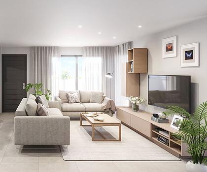 Obergeschoss-Wohnungen mit 3 Schlafzimmern, 2 Bädern, Dachterrasse und Gemeinschaftspool