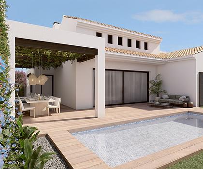 Elegante Villen mit 3 Schlafzimmern, 2 Bädern, Klimaanlage und Privatpool in einer wunderschönen Golfanlage von Algorfa