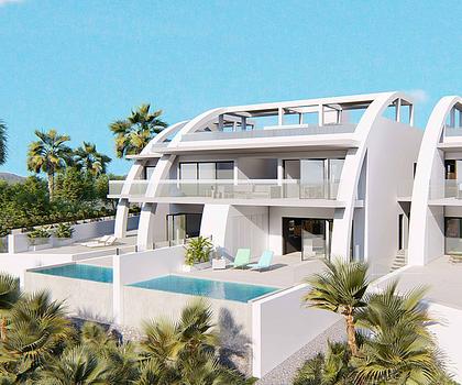 Fantastische Erdgeschoss-Wohnungen mit Meerblick und Privatpool in wunderschöner Anlage mit beheiztem Innenpool und Sauna