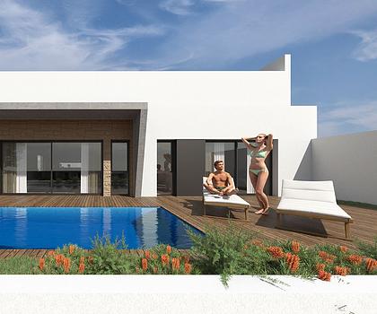 Wunderschöne Villen mit 3 Schlafzimmern, 2 Bädern, Dachterrasse, Garage und Privatpool