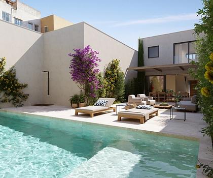 Mallorca hochwertiges Stadthaus mit Garage und privaten Pool in Son Espanyolet zu verkaufen