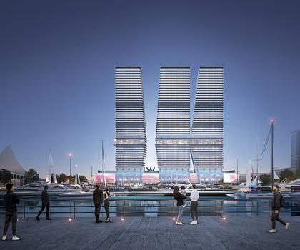W-Tower Dubai Harbour beim Yachtclub