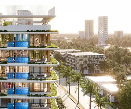 2 Zimmer mit Pool auf dem Balkon im 8. Stock