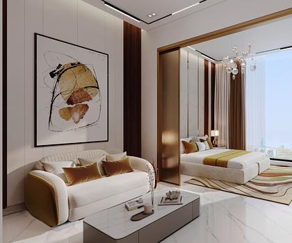 Flex-Studio mit Golfplatz-Blick und zusätzlichem,
abtrennbaren Schlafbereich - voll möbliert