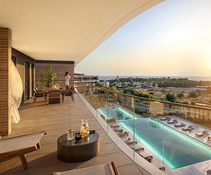 Traumhafte 3-Zimmer-Meerblick-Wohnung in Top-Lage in einem Resort in Paphos