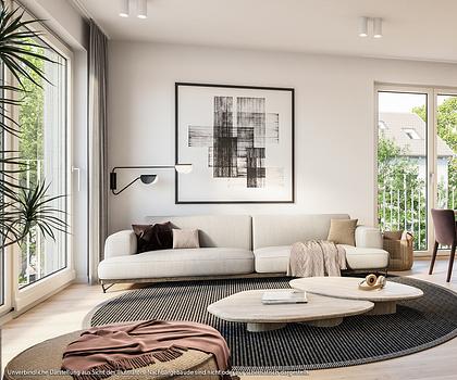 4-Zi-Eck-Whg. mit 2 Bädern, davon 1 en suite mit Tageslicht und Süd-Westbalkon